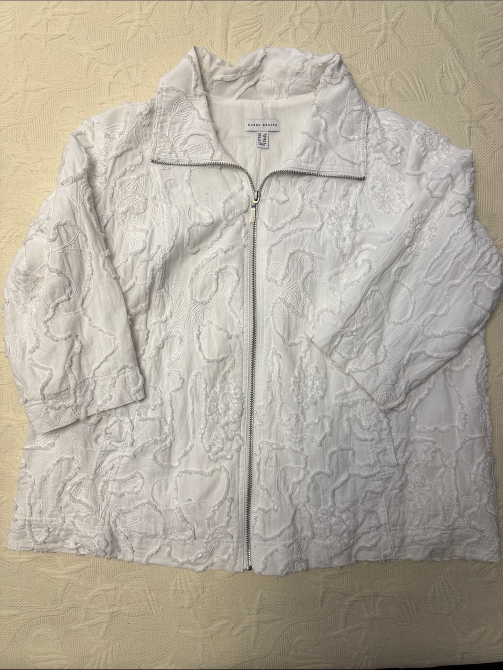Susan Graver chenille Cotton Jacket 1X